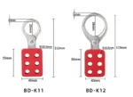 Aluminiowy zaczep blokujący LOTO- 6 kłódek - BD-K11/12 - obrazek 4