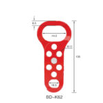 Stalowy zaczep blokujący LOTO z podwójnymi szczękami - 6 kłódek - BD-K65 - obrazek 3