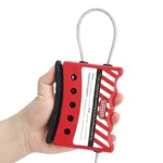 Blokada kablowa LOTO linka stalowa izolowana - BD-L02 na 5 kłódek - obrazek 2